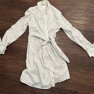 Abercrombie & Fitch Striped Shirt Dress Size Large Tall